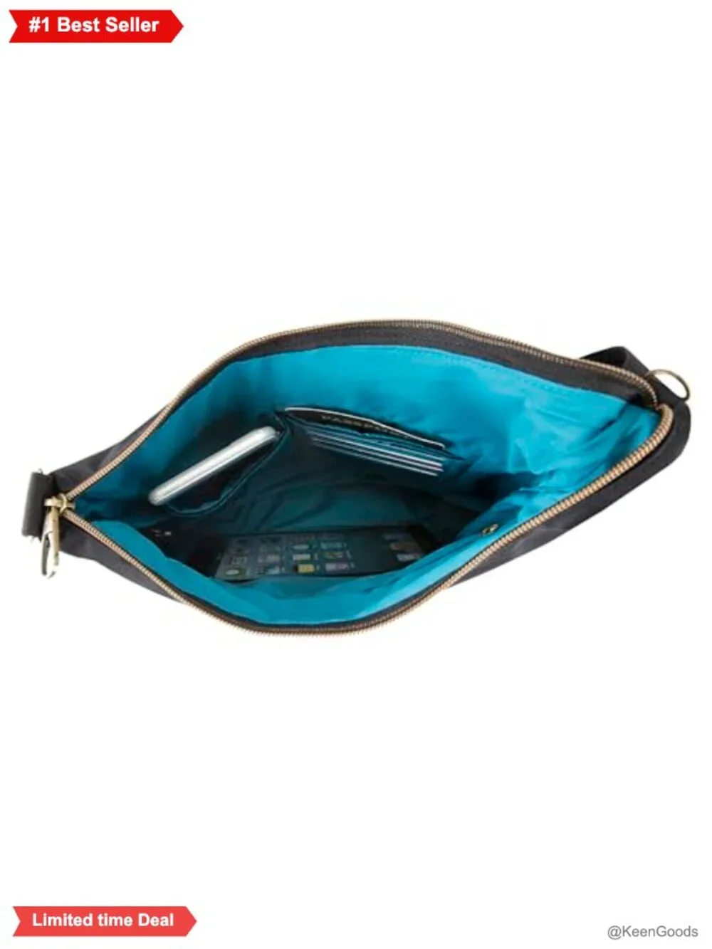 Travelon Anti-Theft Signature 3 Compartment Crossbody Bag Nylon RFID Travel